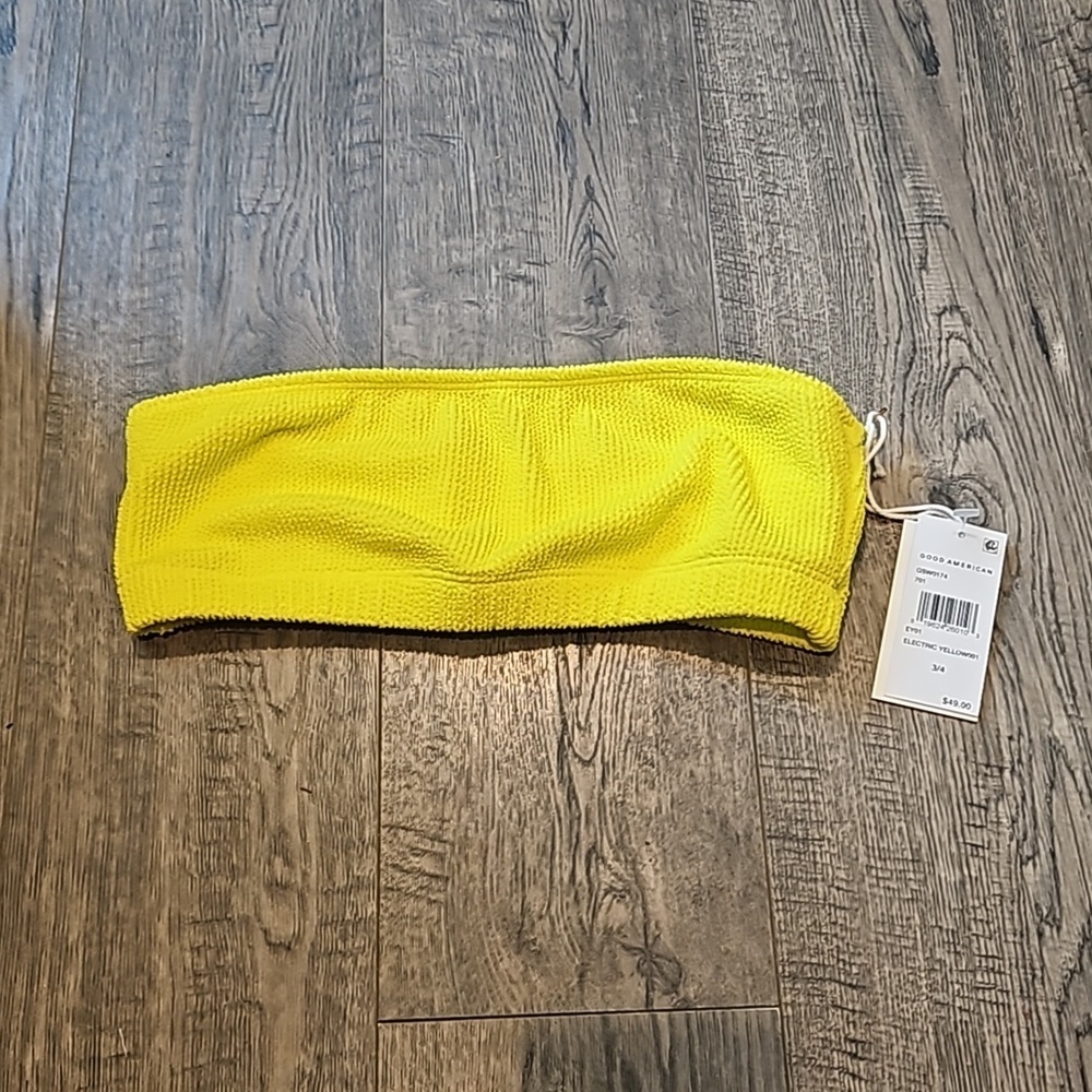 Good American Electric Yellow Bandeau Size 3/4 Top - Picture 1 of 4